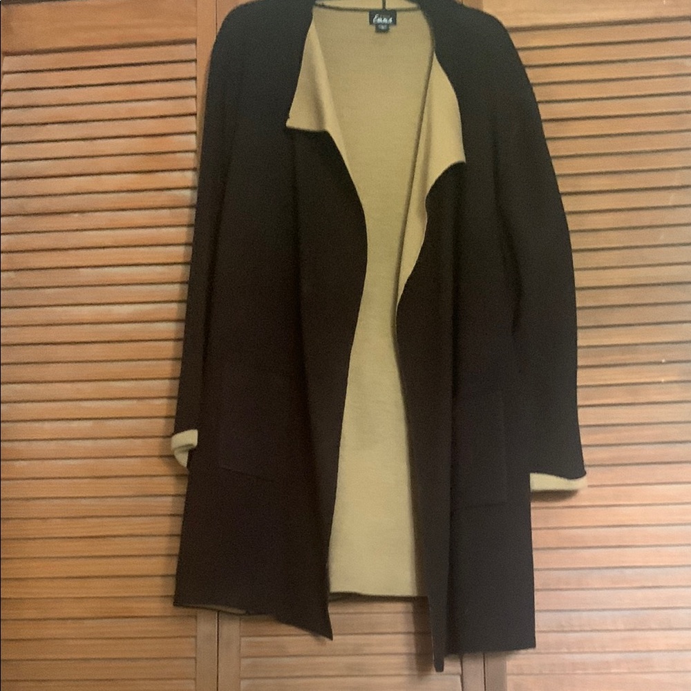 Women's Black and Tan Sweater by Simply Emma